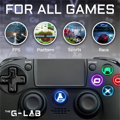The G-Lab K-PAD-IRID-PS4-B K-PAD IRIDIUM PS4 B PC/PS4 vezeték nélküli fekete kontroller