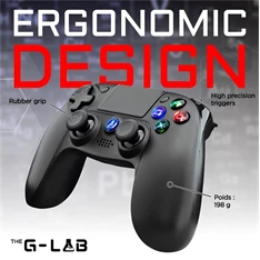 The G-Lab K-PAD-IRID-PS4-B K-PAD IRIDIUM PS4 B PC/PS4 vezeték nélküli fekete kontroller