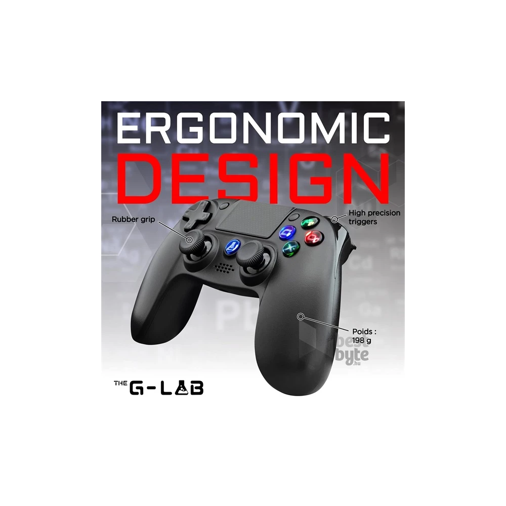 The G-Lab K-PAD-IRID-PS4-B K-PAD IRIDIUM PS4 B PC/PS4 vezeték nélküli fekete kontroller