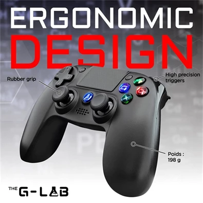 The G-Lab K-PAD-IRID-PS4-B K-PAD IRIDIUM PS4 B PC/PS4 vezeték nélküli fekete kontroller