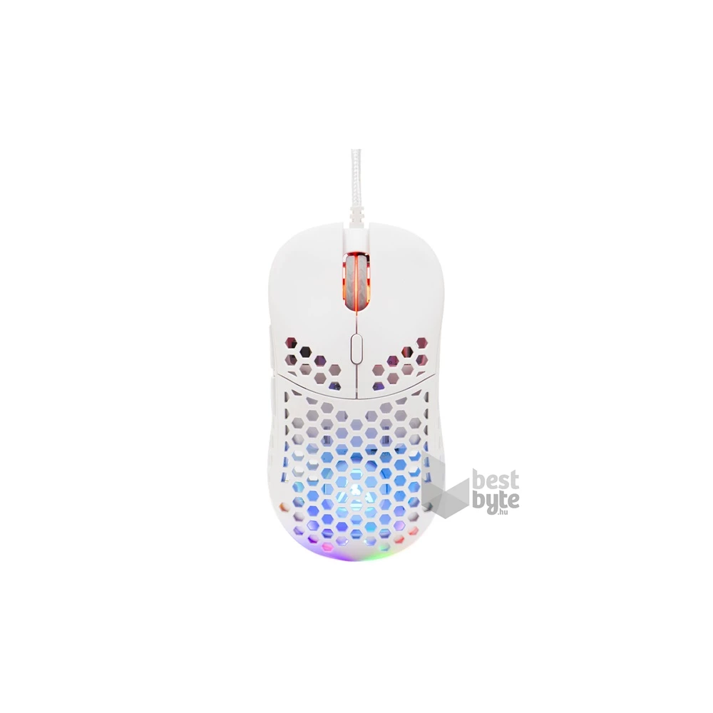 The G-Lab KULT-OXYGEN-W RGB vezetékes fehér gamer egér