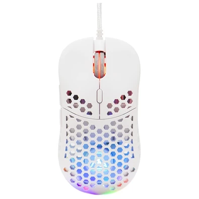 The G-Lab KULT-OXYGEN-W RGB vezetékes fehér gamer egér