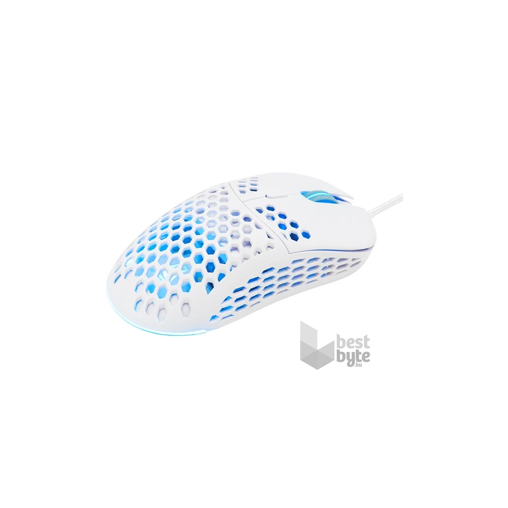 The G-Lab KULT-OXYGEN-W RGB vezetékes fehér gamer egér
