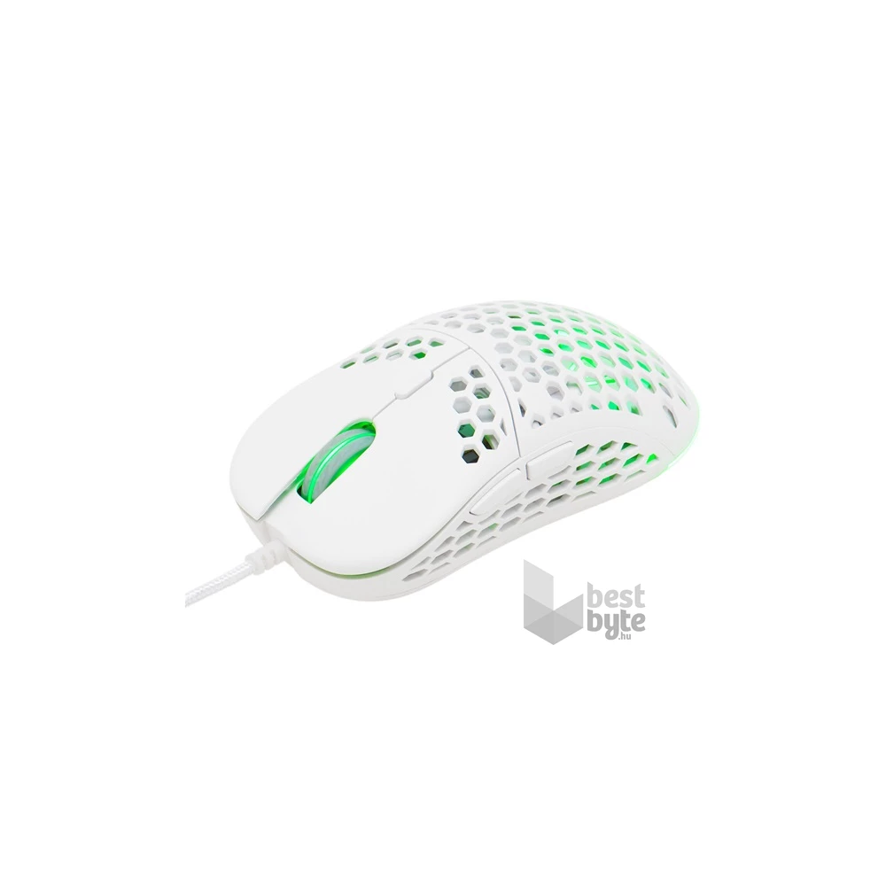 The G-Lab KULT-OXYGEN-W RGB vezetékes fehér gamer egér