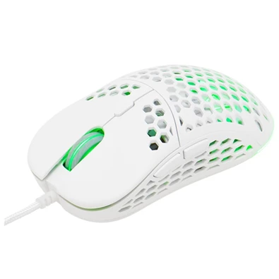 The G-Lab KULT-OXYGEN-W RGB vezetékes fehér gamer egér