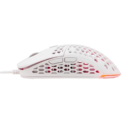 The G-Lab KULT-OXYGEN-W RGB vezetékes fehér gamer egér