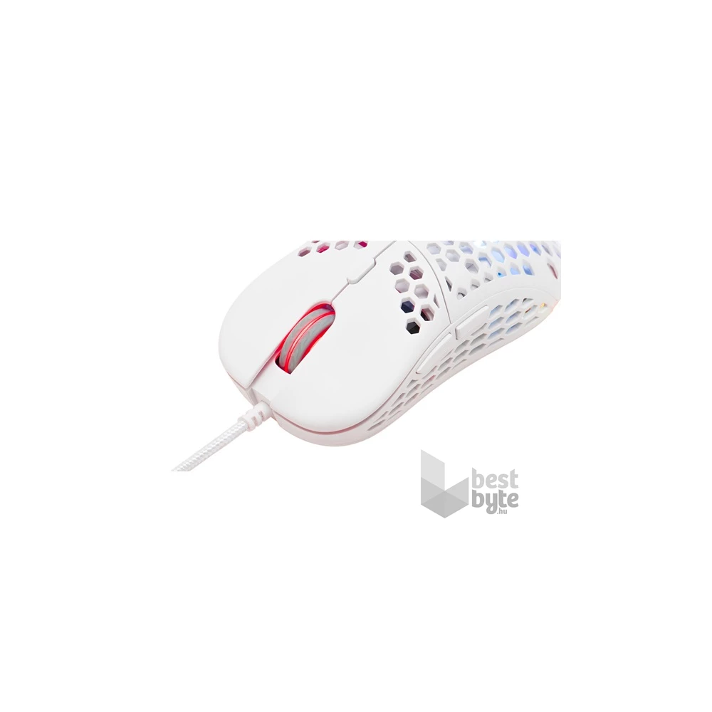 The G-Lab KULT-OXYGEN-W RGB vezetékes fehér gamer egér