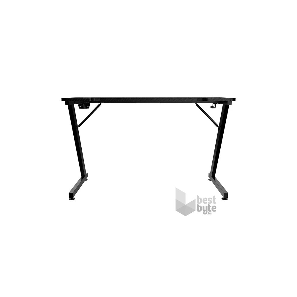 The G-Lab K DESK ELECTRON EX (120x60cm, fém, pohártartó, fejhallgatótartó, RGB LED) fekete gamer asztal