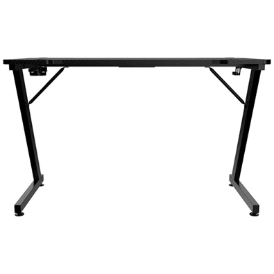 The G-Lab K DESK ELECTRON EX (120x60cm, fém, pohártartó, fejhallgatótartó, RGB LED) fekete gamer asztal