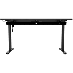 The G-Lab K DESK PLATINIUM (140x75cm, fém, pohár, fejhallgatótartó, motoros magasság áll., RGB) fekete gamer asztal