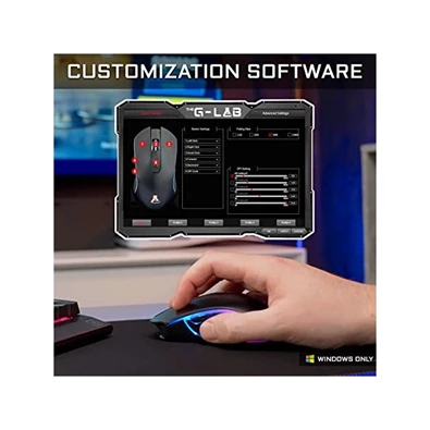 The G-Lab KULT-XENON Vezeték nélküli Gamer Egér - KULT XENON (5000 DPI, 6 gomb, makro, RGB LED, fekete)