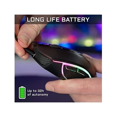 The G-Lab KULT-XENON Vezeték nélküli Gamer Egér - KULT XENON (5000 DPI, 6 gomb, makro, RGB LED, fekete)