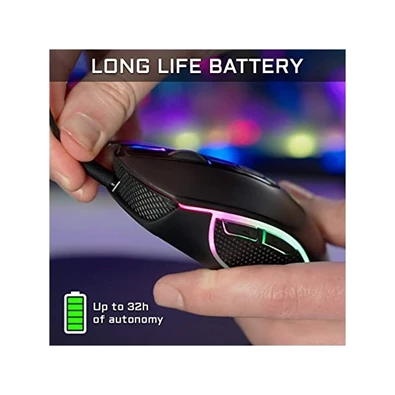 The G-Lab KULT-XENON Vezeték nélküli Gamer Egér - KULT XENON (5000 DPI, 6 gomb, makro, RGB LED, fekete)