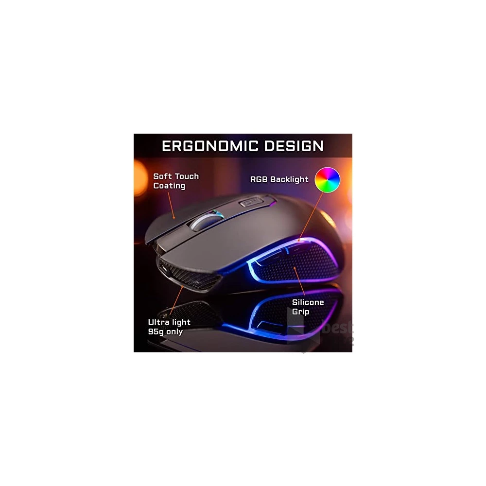 The G-Lab KULT-XENON Vezeték nélküli Gamer Egér - KULT XENON (5000 DPI, 6 gomb, makro, RGB LED, fekete)