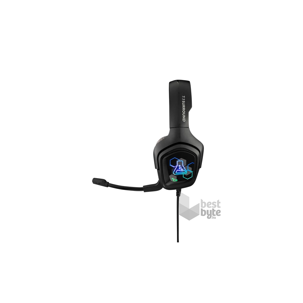 The G-Lab KORP COBALT 7.1 (mikrofon, USB, hangerőszabályzó, nagy-párnás, RGB) fekete headset