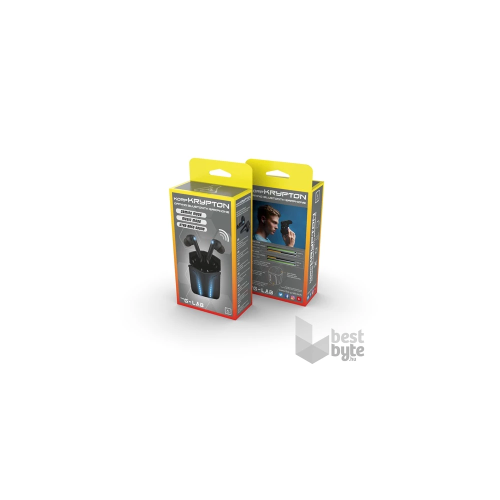 The G-Lab KORP KRYPTON (mikrofon, hangerőszabályzó) True Wireless Bluetooth fekete fülhallgató
