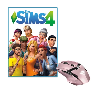 The SIMS 4 PC játékszoftver + Trust GXT 101P Gav USB gamer pink egér csomag