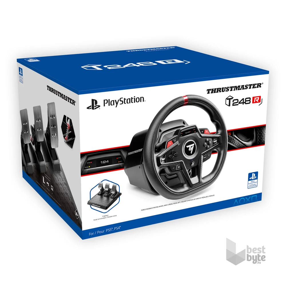Thrustmaster T248R (4160869) versenykormány mágneses pedálszettel PS5, PS4 és PC-hez