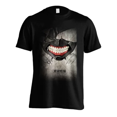 Tokyo Ghoul - Masking Smiles mintás fekete póló, M méret