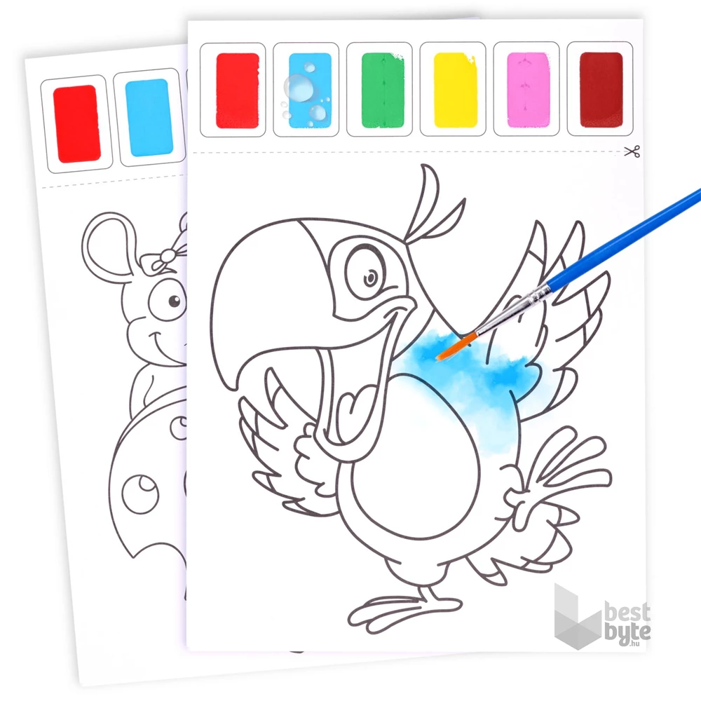 Topwrite Kids 10 darabos 2 ecsetes 6 színű kifestő szett
