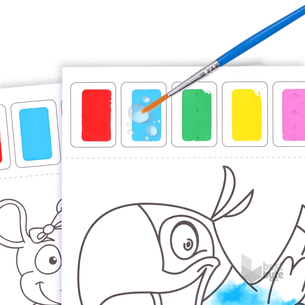 Topwrite Kids 10 darabos 2 ecsetes 6 színű kifestő szett