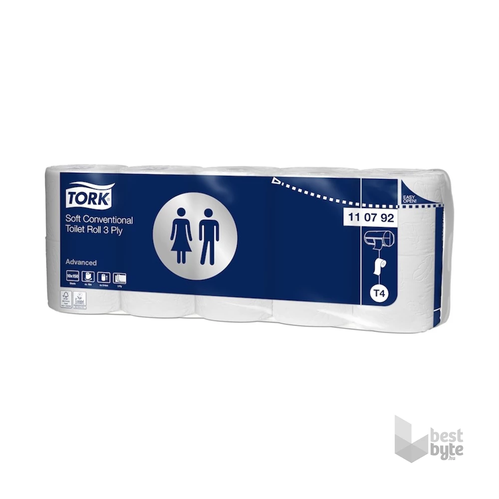 Tork 110792 Premium 10 kistekercses 3 rétegű fehér WC papír