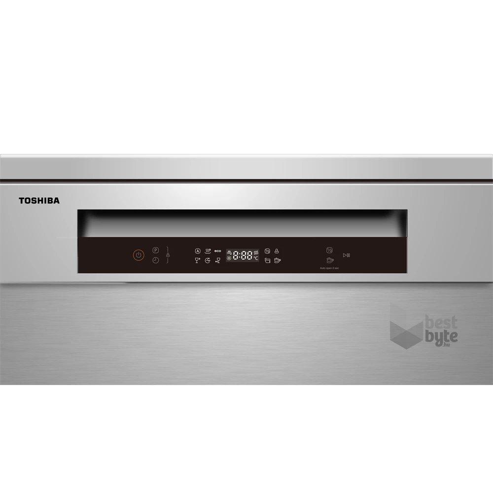 Toshiba DW-10F2EE(S) inox, programok száma: 6, keskeny szabadonálló, 10 terítékes mosogatógép 