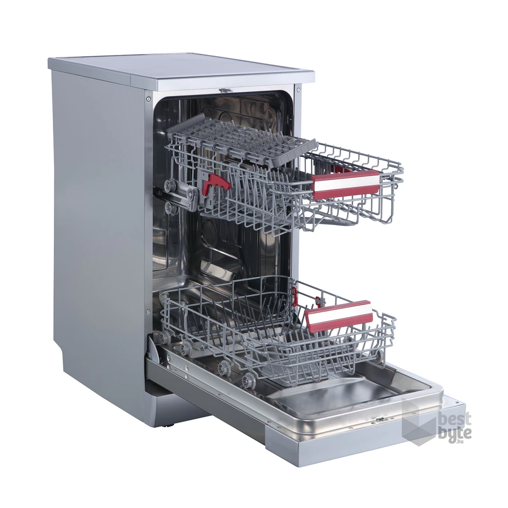 Toshiba DW-10F2EE(S) inox, programok száma: 6, keskeny szabadonálló, 10 terítékes mosogatógép 