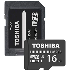 Toshiba M203 16GB SD micro (SDXC Class 10 UHS-I U1) (THN-M203K0160EA) memória kártya adapterrel