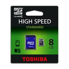 Toshiba MTMS8GA micro (SDHC Class 4) 8GB memóriakártya adapterrel