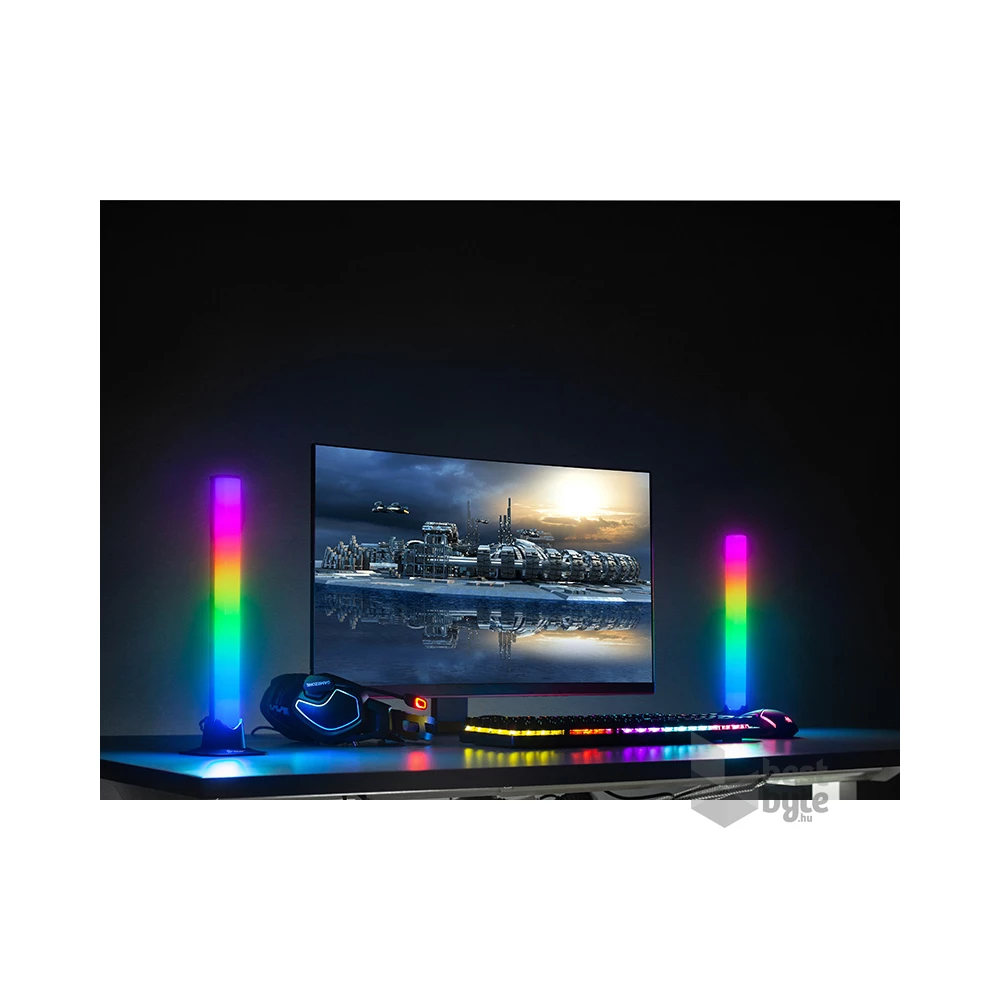Tracer TRAOSW47008 Ambience Smart Desk 5 W/10 világítási mód/USB/Bluetooth 5.0/RGB világítás/fekete/gamer/asztali lámpa