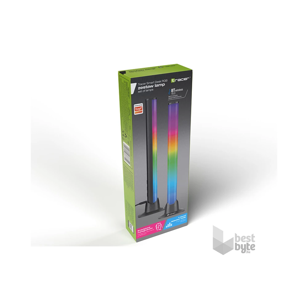 Tracer TRAOSW47008 Ambience Smart Desk 5 W/10 világítási mód/USB/Bluetooth 5.0/RGB világítás/fekete/gamer/asztali lámpa