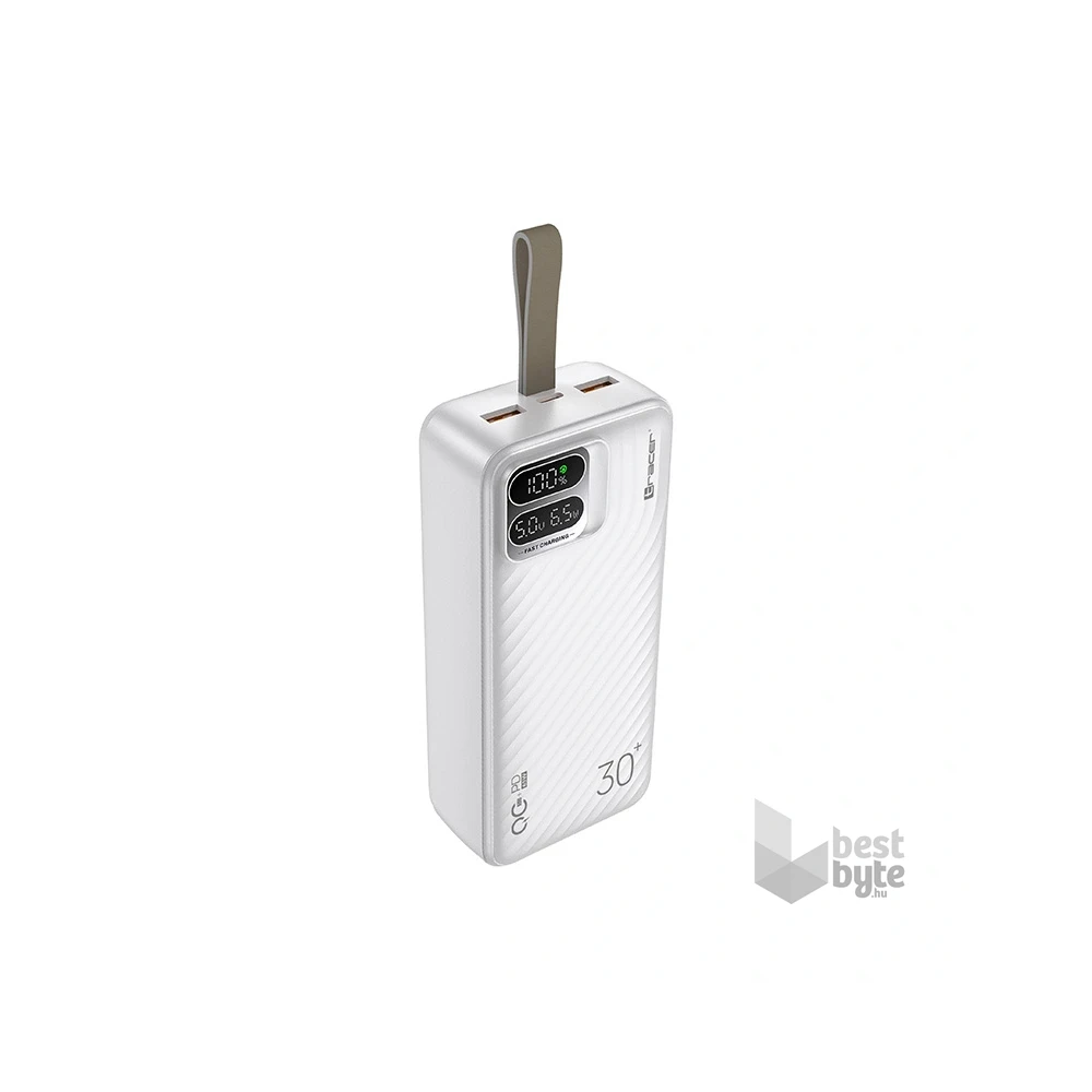 Tracer Blaze 30 000 mAh PD 65W Quick Charge 3.0 fehér hordozható power bank
