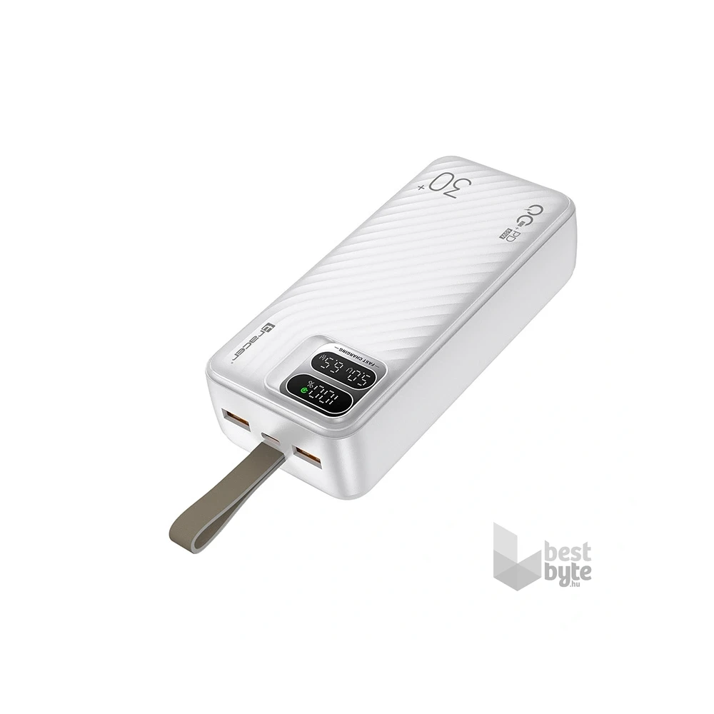 Tracer Blaze 30 000 mAh PD 65W Quick Charge 3.0 fehér hordozható power bank