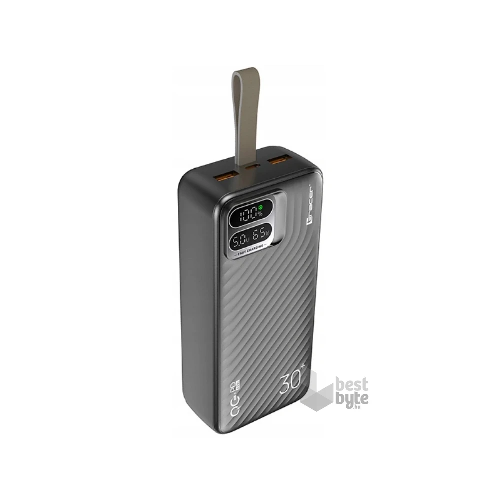 Tracer Blaze 30 000 mAh PD 65W Quick Charge 3.0 fekete hordozható power bank