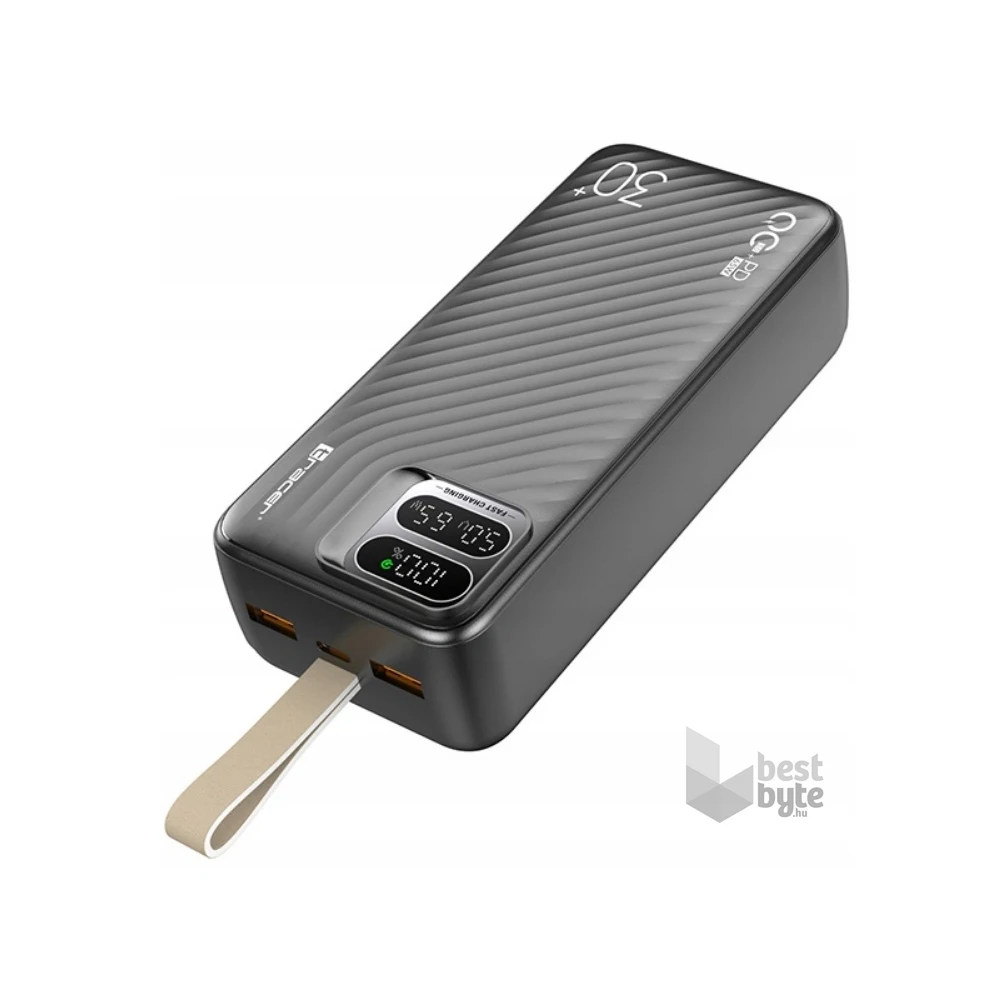 Tracer Blaze 30 000 mAh PD 65W Quick Charge 3.0 fekete hordozható power bank