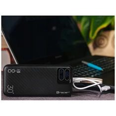 Tracer Blaze 30 000 mAh PD 65W Quick Charge 3.0 fekete hordozható power bank