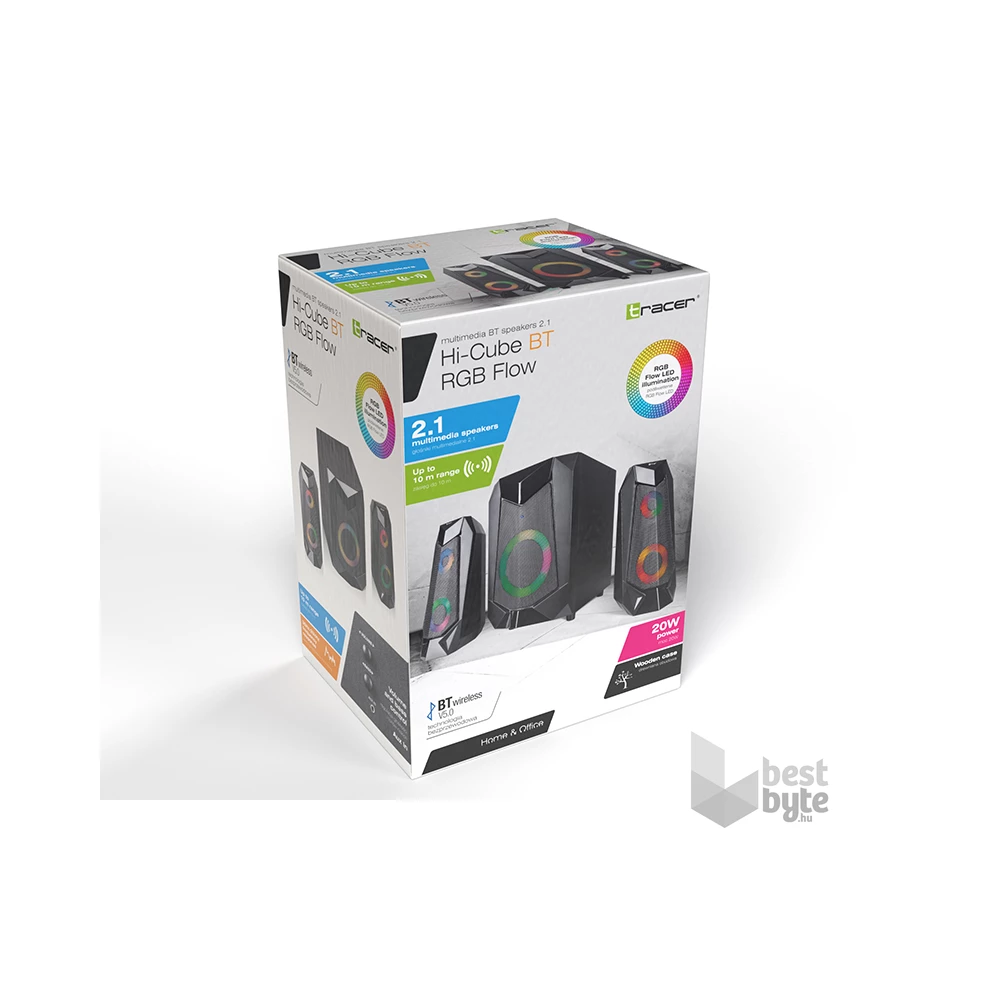 Tracer TRAGLO46497 Hi-Cube RGB Flow GameZone 2.1 asztali hangszóró