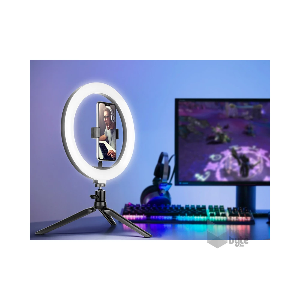 Tracer TRAOSW46747 Ring Light 10 W/26 cm/600-1300 lm/gyűrűs LED lámpa mini állvánnyal