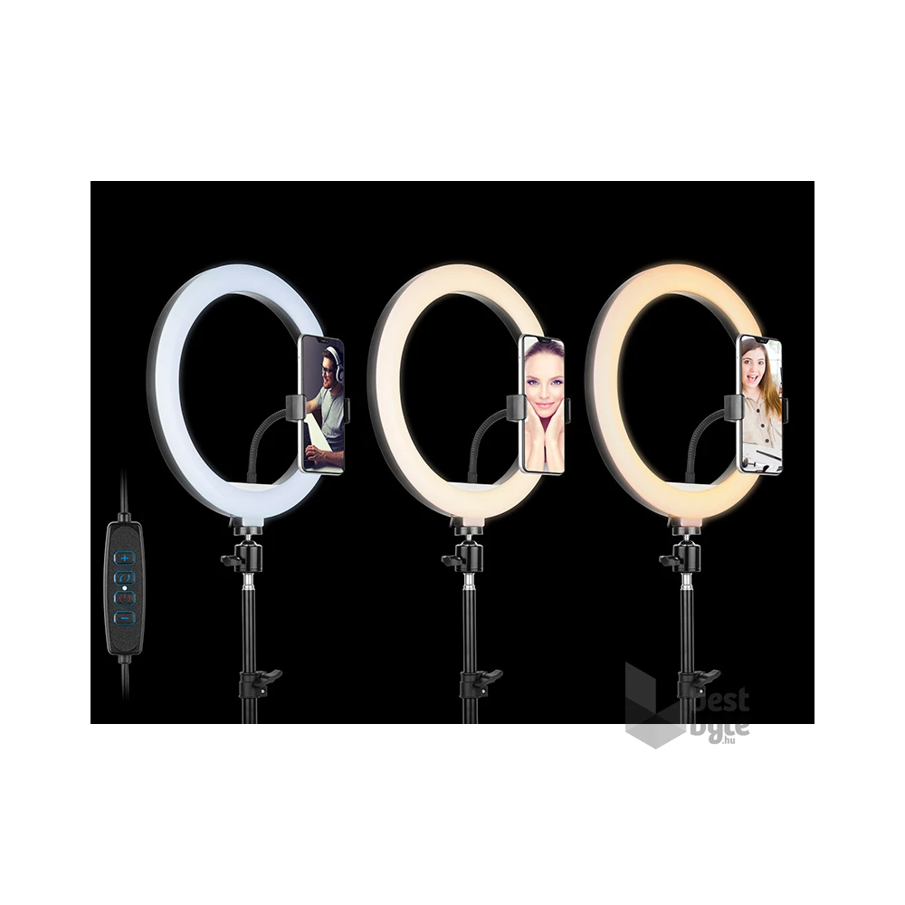 Tracer TRAOSW46745 Ring Light 15 W/30 cm/900-1700 lm/gyűrűs LED lámpa normál állvánnyal