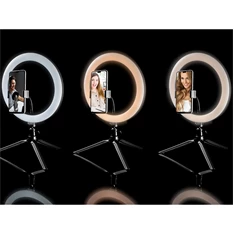 Tracer TRAOSW46807 Ring Light 8 W/26 cm/600-1700 lm/RGB/gyűrűs LED lámpa mini állvánnyal