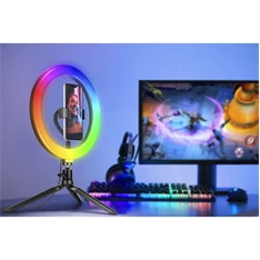 Tracer TRAOSW46807 Ring Light 8 W/26 cm/600-1700 lm/RGB/gyűrűs LED lámpa mini állvánnyal
