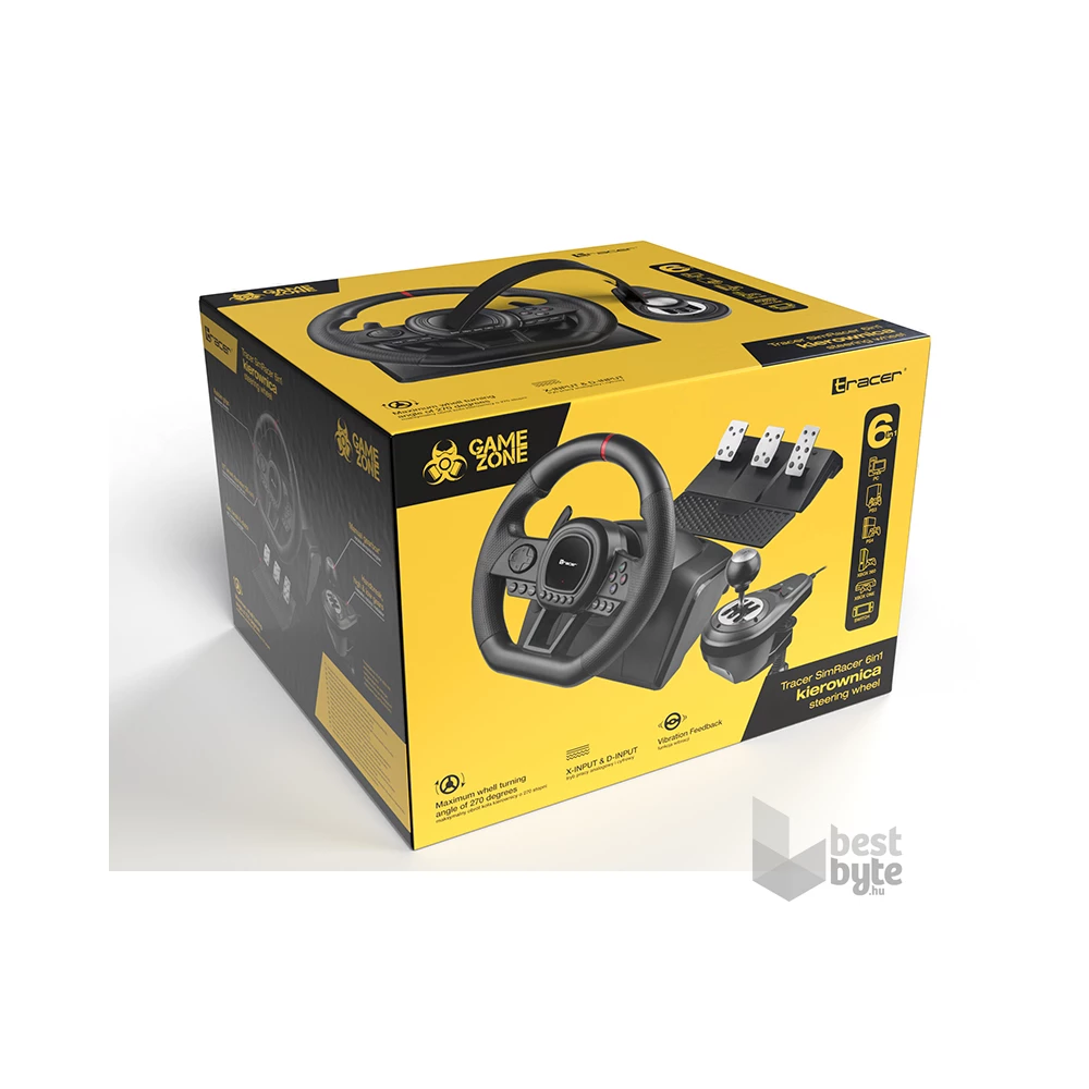 Tracer TRAJOY47345 SimRacer GameZone PS4/PC/Xbox One/Series/Nintendo Switch 6 az 1-ben kormány szett