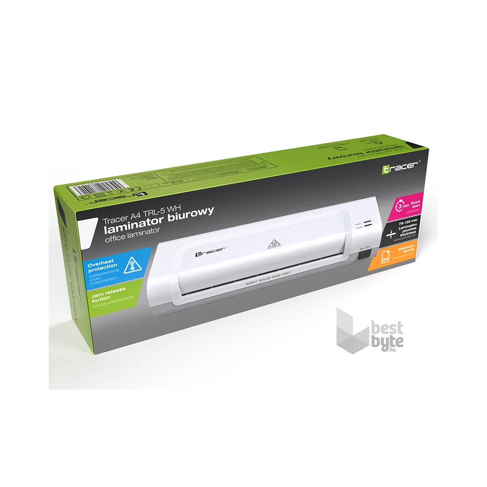 Tracer TRANIS47266 TRL-5 WH A4 28 cm/perc meleg fehér laminálógép