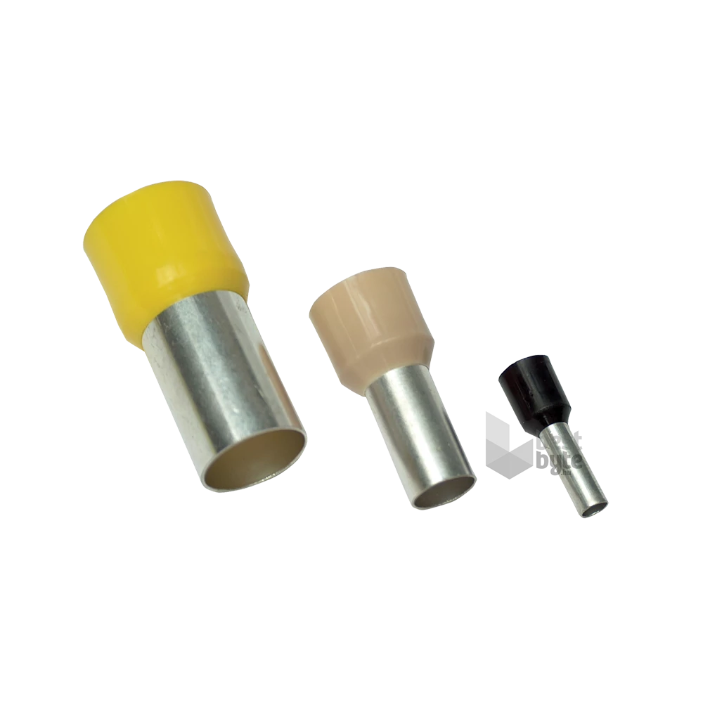 Tracon E125 10 mm2 L=27,5mm 100 db szigetelt vajszín érvéghüvely