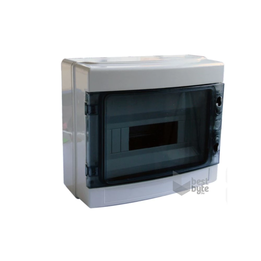 Tracon EDFKIP65-12/1  1×12 mod/ H×W×D=260×300×140mm/ IP65/ 660V AC átlátszó ajtóva/ N/PE sínnel falon kívüli