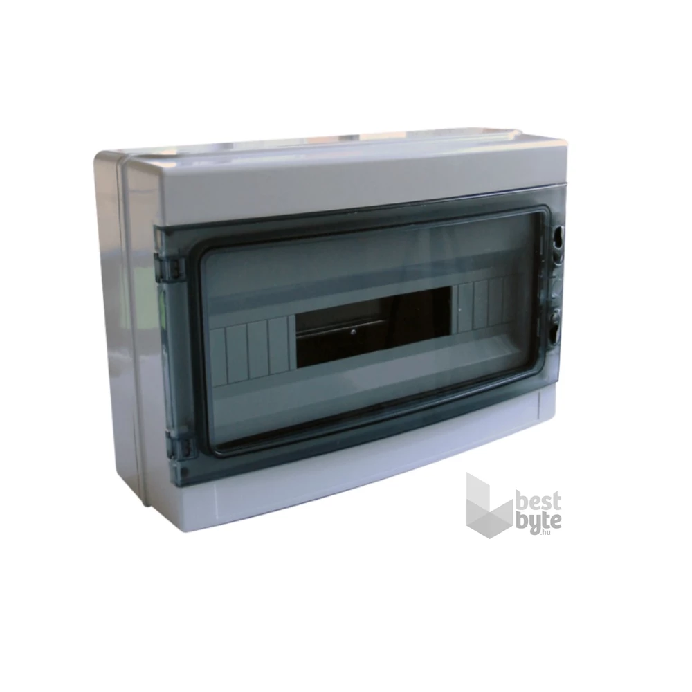 Tracon EDFKIP65-18/1  1×18 mod/ H×W×D=285×410×140mm/ IP65/ 660V AC átlátszó ajtóva/ N/PE sínnel falon kívüli