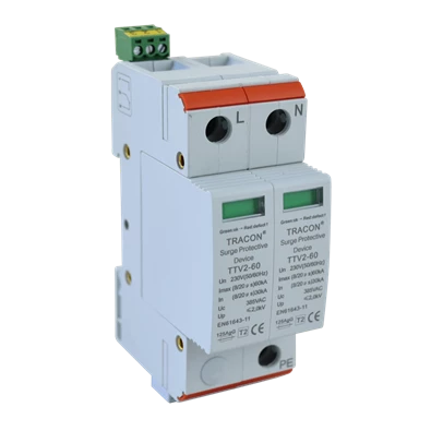 Tracon ESPD1+2-50-1P egybeépített T1+T2 AC típusú túlfeszültség levezető