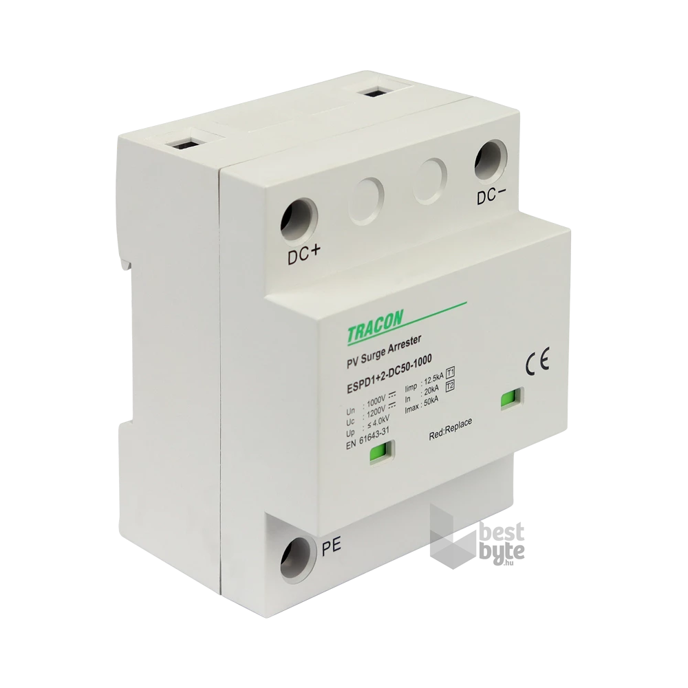 Tracon ESPD1+2-DC50-1000 egybeépített T1+T2 DC típusú túlfeszültséglevezető