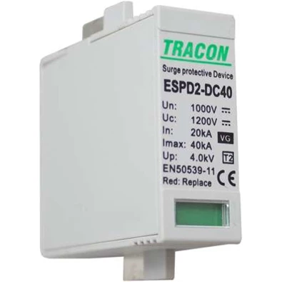 Tracon ESPD2-DC40-1000V betét 1000V T2 DC típusú V túlfeszültség levezető